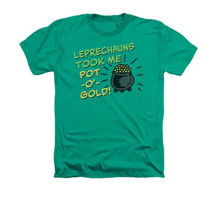 St. Patrick's Day Shirt Merry Thieves Adult Heather Kelly Green Tee T-Shirt