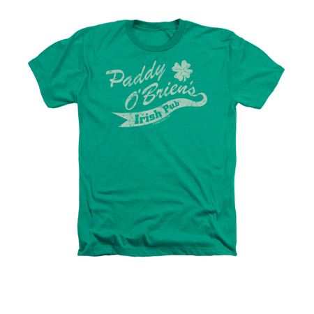 St. Patrick's Day Shirt Paddy O'briens Irish Pub Adult Heather Green Tee T-Shirt