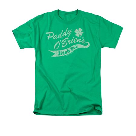 St. Patrick's Day Shirt Paddy O'briens Irish Pub Adult Kelly Green Tee T-Shirt