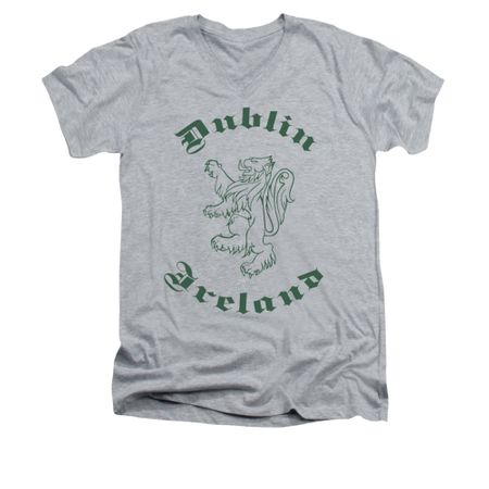 St. Patrick's Day Shirt Slim Fit V Neck Dublin Ireland Athletic Heather Tee