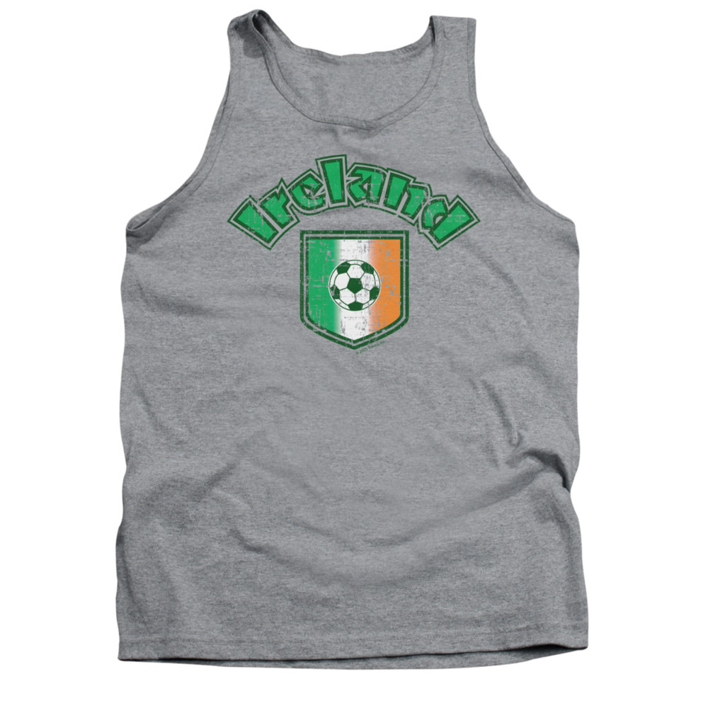 St. Patrick's Day Tank Top Ireland With Soccer Flag Grey Tanktop St