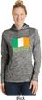 St Patrick's Distressed Ireland Flag Ladies Black Dry Wicking Hoodie