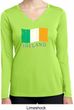 St Patrick's Distressed Ireland Flag Ladies Dry Wicking Long Sleeve