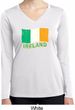 St Patrick's Distressed Ireland Flag Ladies Dry Wicking Long Sleeve