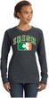 St Patricks Day Distressed Irish Shamrock Ladies Crewneck Sweatshirt