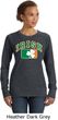 St Patricks Day Distressed Irish Shamrock Ladies Crewneck Sweatshirt