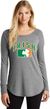 St Patricks Day Distressed Irish Shamrock Ladies Tri Long Sleeve