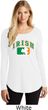 St Patricks Day Distressed Irish Shamrock Ladies Tri Long Sleeve