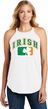 St Patricks Day Distressed Irish Shamrock Ladies Tri Rocker Tank Top