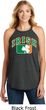 St Patricks Day Distressed Irish Shamrock Ladies Tri Rocker Tank Top