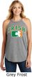 St Patricks Day Distressed Irish Shamrock Ladies Tri Rocker Tank Top