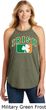 St Patricks Day Distressed Irish Shamrock Ladies Tri Rocker Tank Top