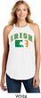 St Patricks Day Distressed Irish Shamrock Ladies Tri Rocker Tank Top