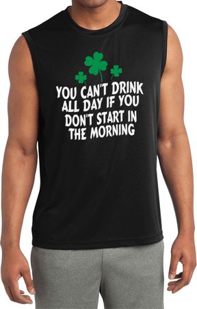 St Patricks Day Drink All Day Dry Wicking Sleeveless Shirt