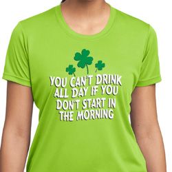 St Patricks Day Drink All Day Ladies Dry Wicking T-shirt