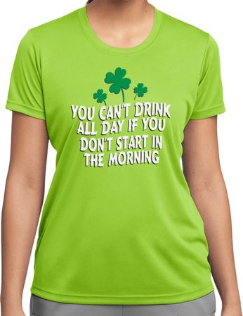 St Patricks Day Drink All Day Ladies Dry Wicking T-shirt