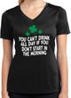 St Patricks Day Drink All Day Ladies Dry Wicking V-neck