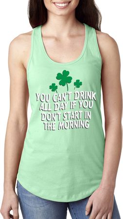 St Patricks Day Drink All Day Ladies Ideal Tank Top