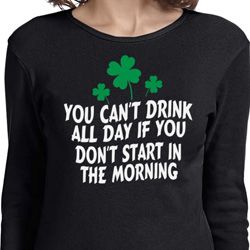 St Patricks Day Drink All Day Ladies Long Sleeve