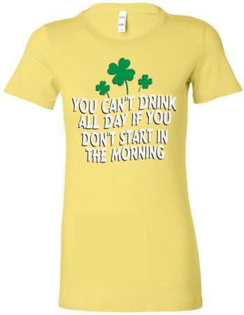 St Patricks Day Drink All Day Ladies Longer Length Shirt