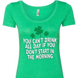 St Patricks Day Drink All Day Ladies Scoop Neck