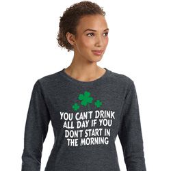 St Patricks Day Drink All Day Ladies Sweatshirt