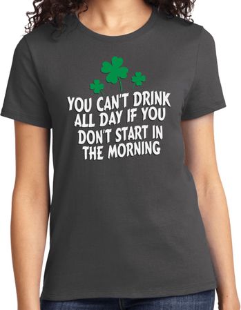 St Patricks Day Drink All Day Ladies T-shirt