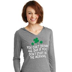 St Patricks Day Drink All Day Ladies Tri Hoodie