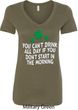 St Patricks Day Drink All Day Ladies V-Neck