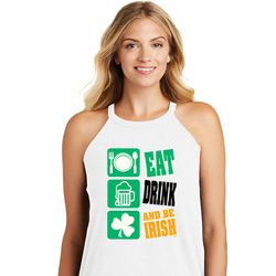 St Patricks Day Eat Drink Be Irish Ladies Tri Rocker Tank Top St Patricks Day Eat Drink Be Irish Ladies Tri Rocker Tank Top