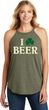 St Patricks Day I Love Beer Ladies Tri Rocker Tank Top