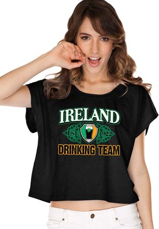 St Patricks Day Ireland Drinking Team Ladies Boxy Tee