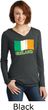 St Patricks Day Ireland Flag Ladies Tri Long Sleeve Hoodie