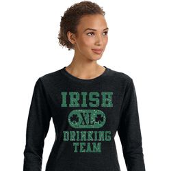St Patricks Day Irish Drinking Team Ladies Crewneck Sweatshirt St Patricks Day Irish Drinking Team Ladies Crewneck Sweatshirt