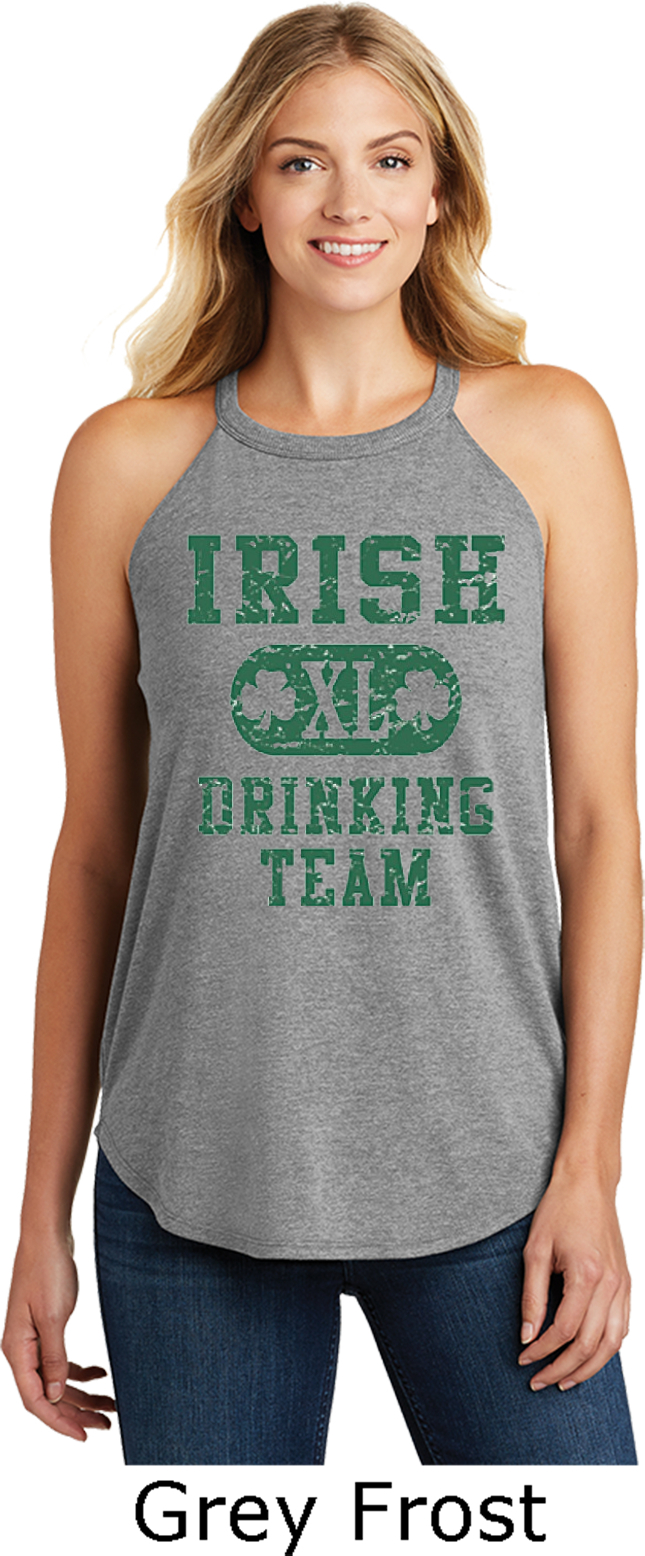 St Patricks Day Irish Drinking Team Ladies Tri Rocker Tank Top Irish