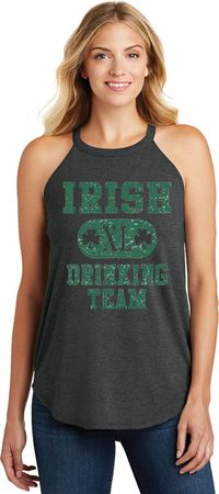 St Patricks Day Irish Drinking Team Ladies Tri Rocker Tank Top