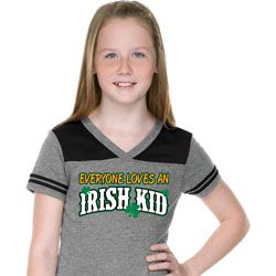 St Patricks Day Irish Kid Girls Football Tee St Patricks Day Irish Kid Girls Football Tee