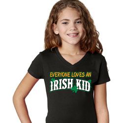 St Patricks Day Irish Kid Girls V-neck Shirt St Patricks Day Irish Kid Girls V-neck Shirt