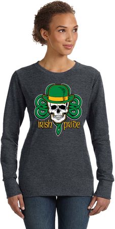 St Patricks Day Irish Pride Ladies Crewneck Sweatshirt