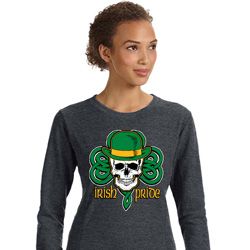 St Patricks Day Irish Pride Ladies Crewneck Sweatshirt