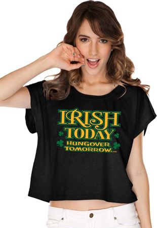 St Patricks Day Irish Today Hungover Ladies Boxy Tee