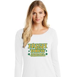 St Patricks Day Irish Today Hungover Ladies Tri Long Sleeve