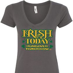 St Patricks Day Irish Today Hungover Ladies V-Neck