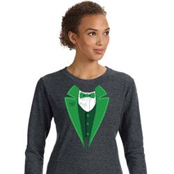St Patricks Day Irish Tuxedo Ladies Sweatshirt