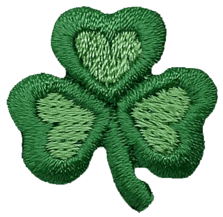 Irish Shamrock Iron-On Embroidered Applique Patch