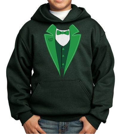 St Patricks Day Kids Hoodie Irish Tuxedo Hoody