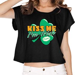 St Patricks Day Kiss Me I'm Irish Ladies Boxy Tee St Patricks Day Kiss Me I'm Irish Ladies Boxy Tee
