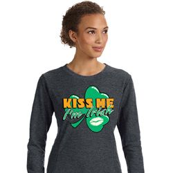 St Patricks Day Kiss Me I'm Irish Ladies Crewneck Sweatshirt St Patricks Day Kiss Me I'm Irish Ladies Crewneck Sweatshirt