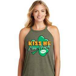 St Patricks Day Kiss Me I'm Irish Ladies Tri Rocker Tank Top St Patricks Day Kiss Me I'm Irish Ladies Tri Rocker Tank Top