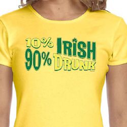 St Patricks Day Ladies Shirt 10% Irish 90% Drunk Crewneck Tee T-Shirt St Patricks Day Ladies Shirt 10% Irish 90% Drunk Crewneck Tee T-Shirt